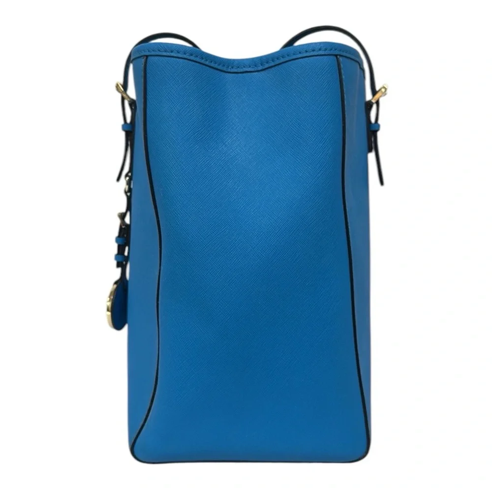 Michael Kors Blue Gold Saffiano Womens Shoulder HandBag Tote Purse 15